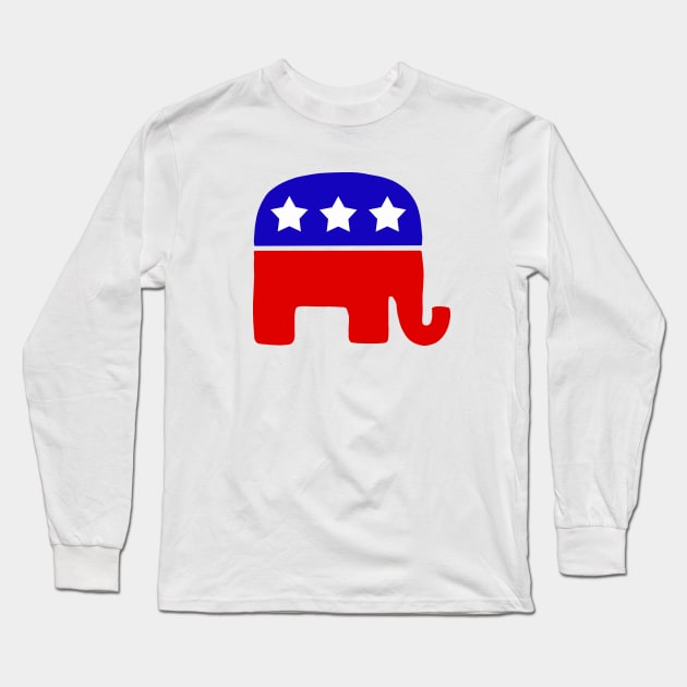 Republican Elephant Long Sleeve T-Shirt by valentinahramov